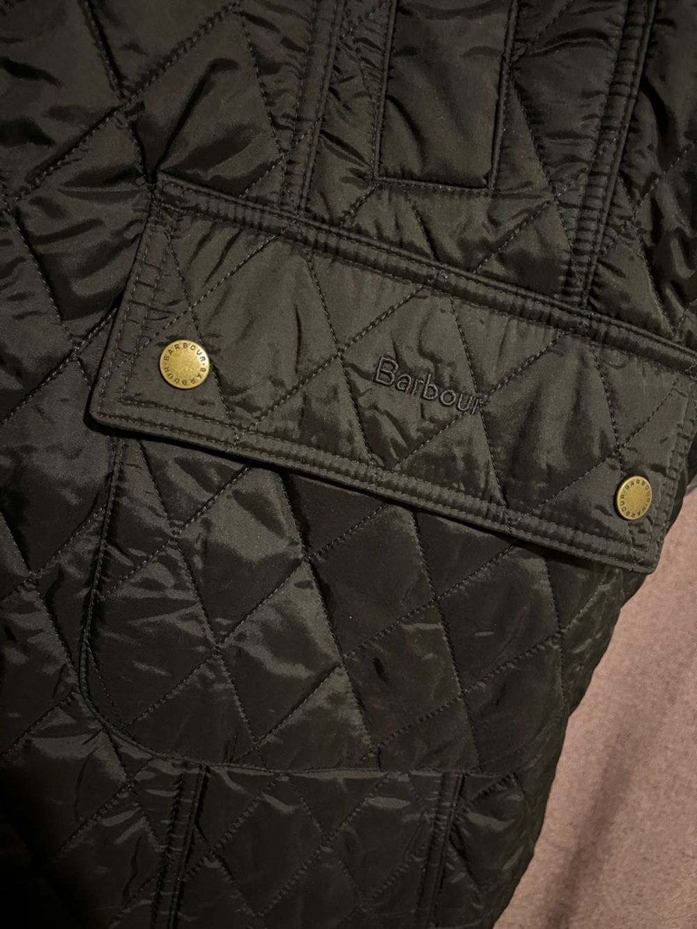 Barbour Black Quilted Snap-Front Jacket NWOT - Picture 4 of 8